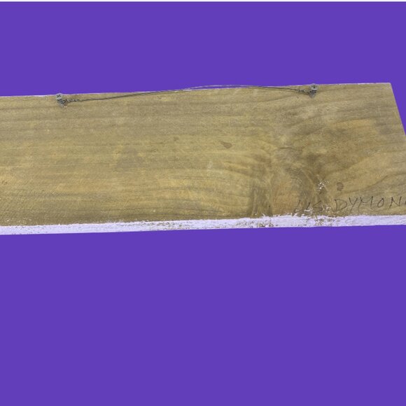 GARDEN PLAQUE -- Wooden Plaque with Quote by Cicero, Garden and Library, Purple - Picture 4 of 4